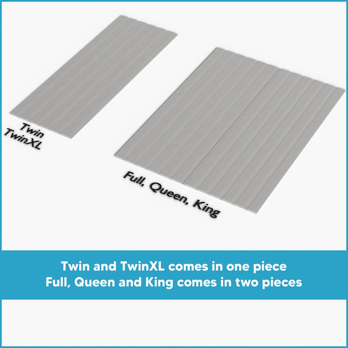 0.75” Vertical Mattress Support Wood Slats with Cover, Twin, Gray I295862