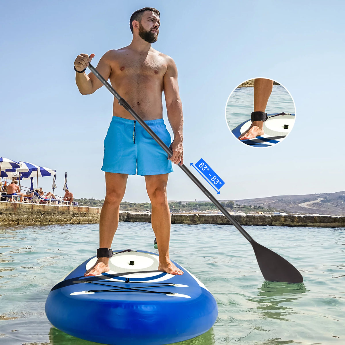 10' Inflatable Stand Up Paddle Board with Bag Paddle Pump J904158
