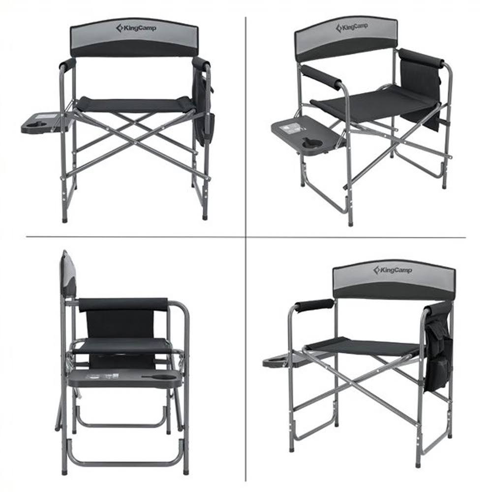 Heavy Duty Oversize Padded Folding Director Chair with Side Table Z654431