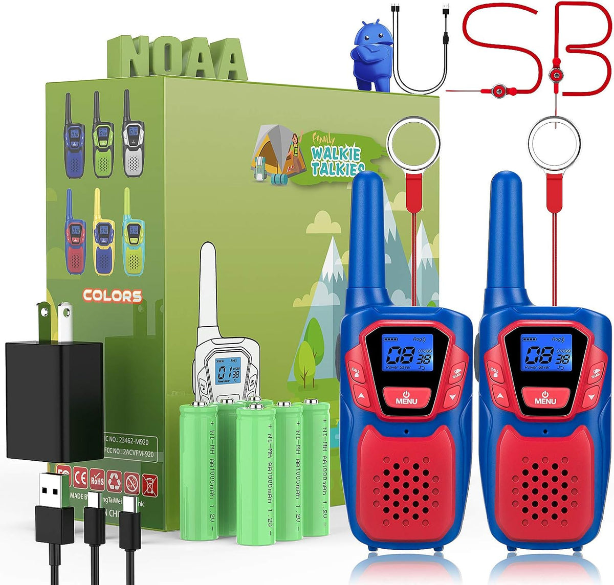 Rechargeable Long Range 3 Pack Walkie Talkies N46023