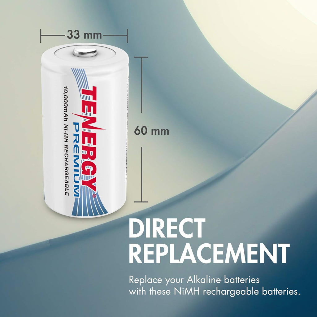 12 Pack D NiMH Rechargeable Batteries T586044