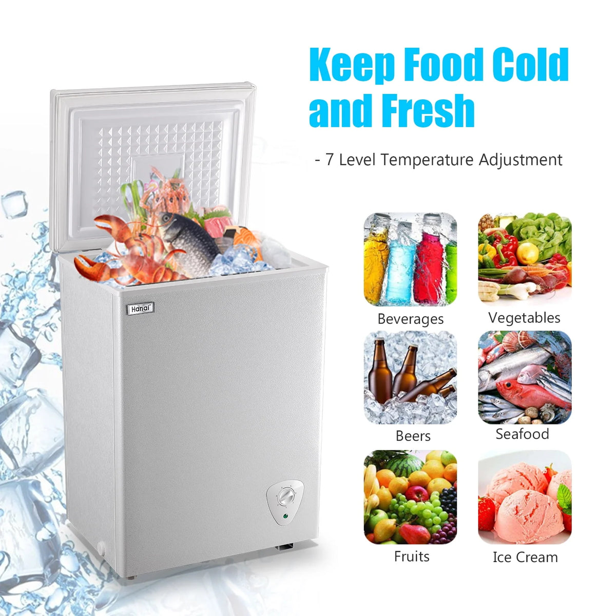 3.5 Cubic Chest Freezer with Storage Basket M42501