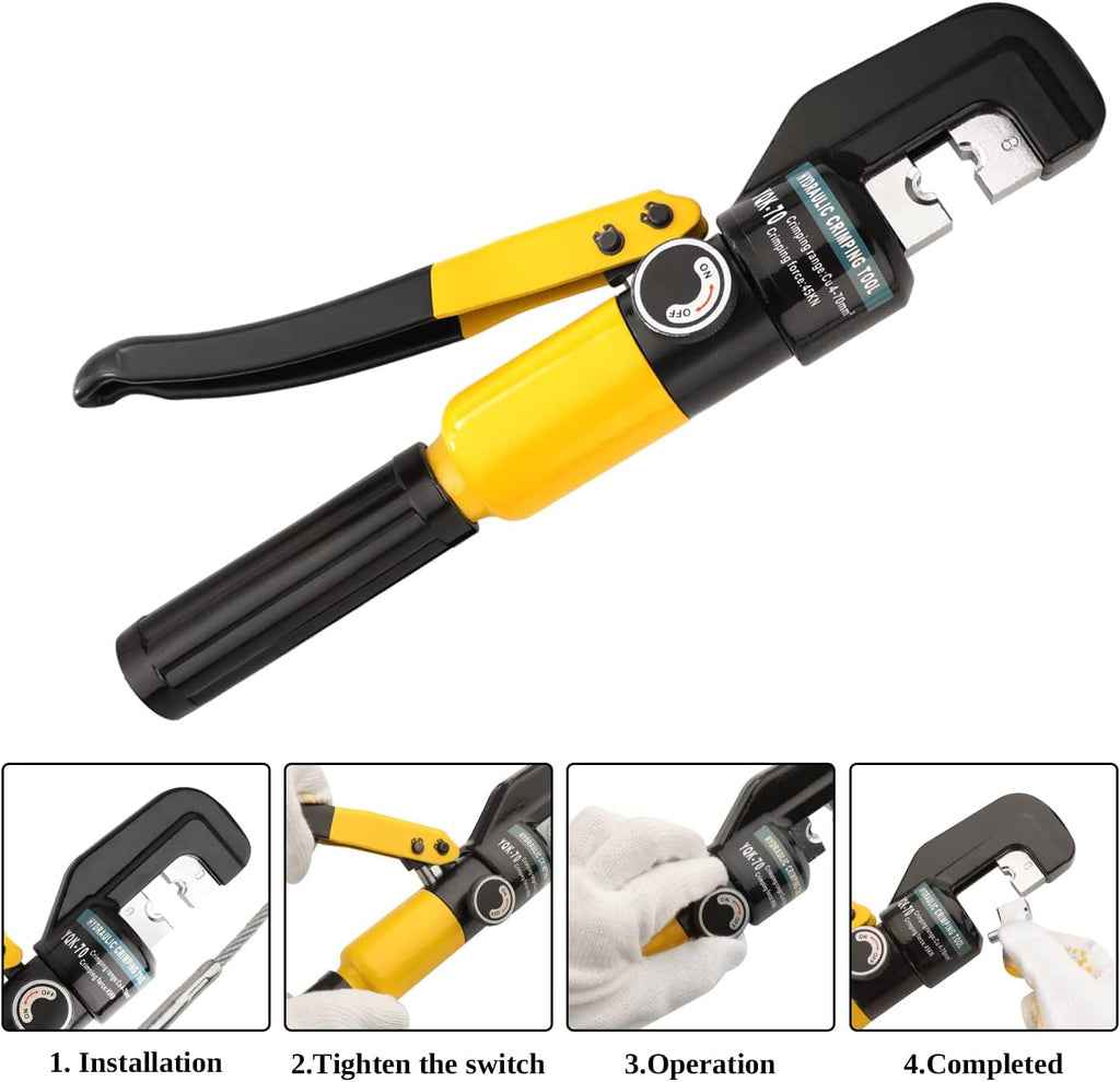 10 Ton Hydraulic Hand Crimper Tool for Stainless Steel Cable Railing Fittings Q774283