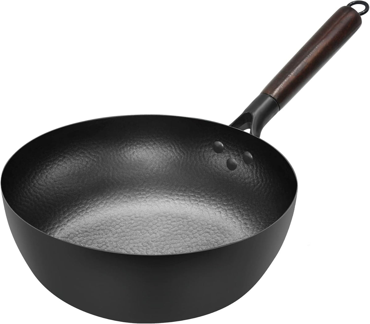 10 Inch Nonstick Carbon Steel Deep Frying Pan with Removable Handle P1613