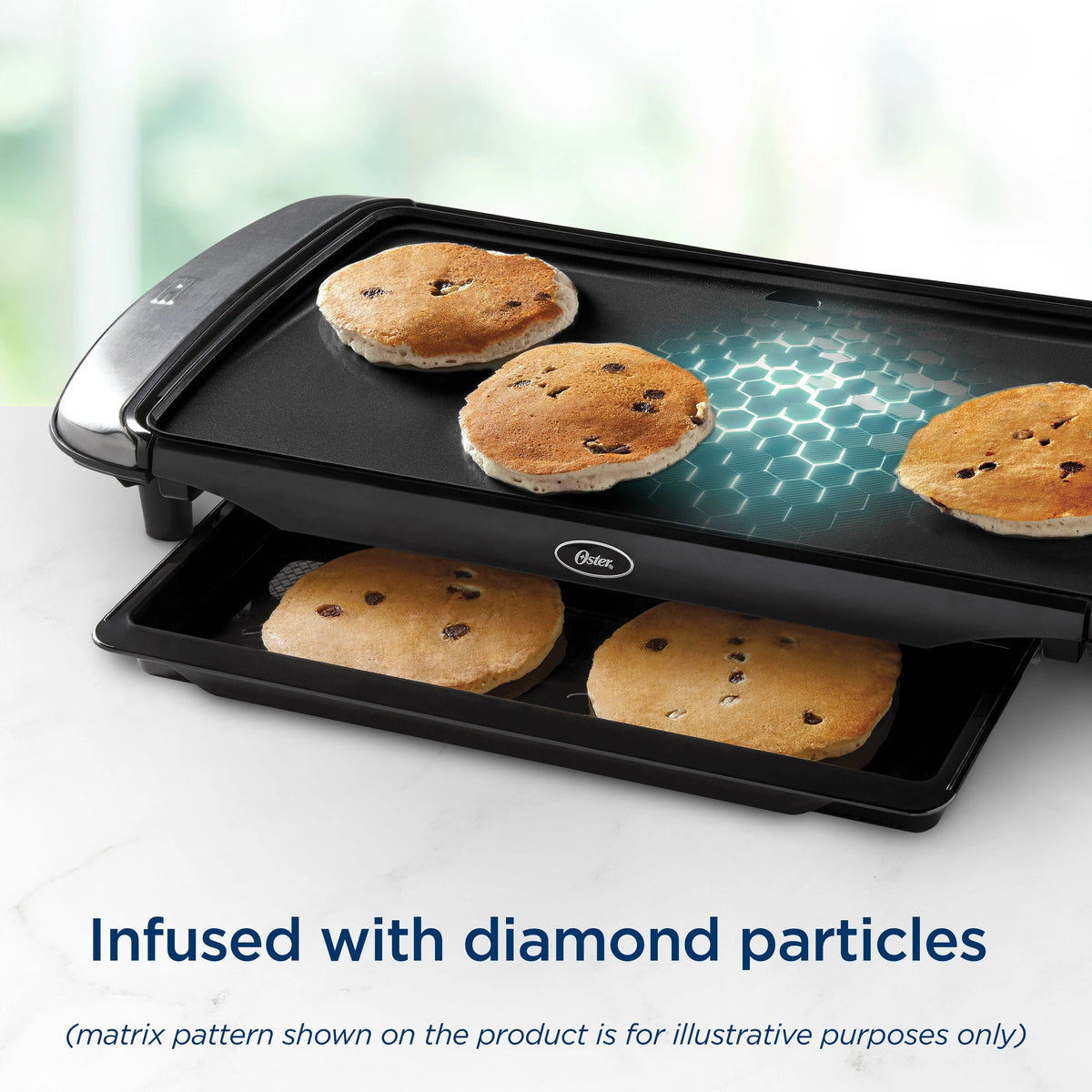 10-inch x 20-inch Nonstick Electric Griddle with Warming Tray, Black G396