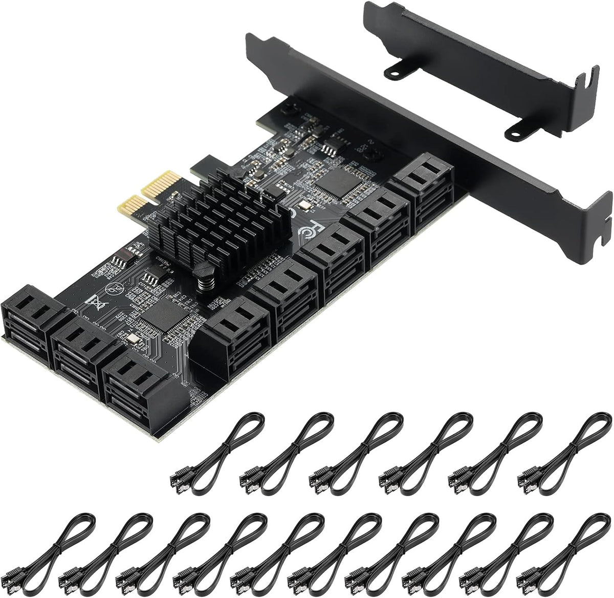 10 Port PCIe SATA 3.0 6 Gbps Controller Card with 10 SATA Cables Q54160