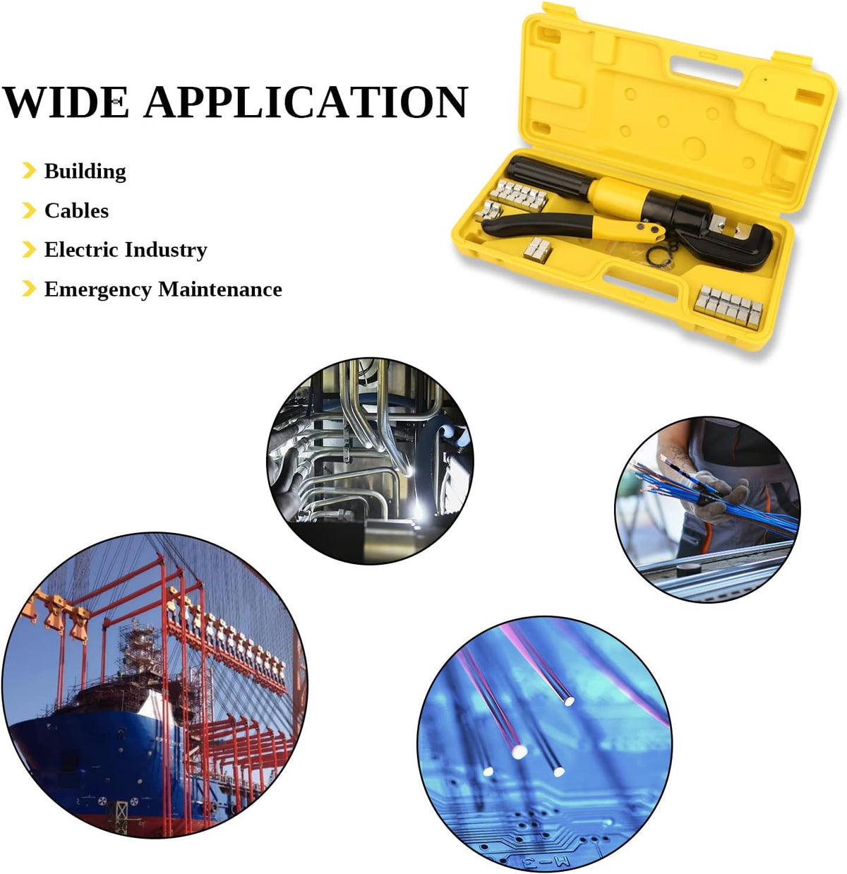 10 Ton Hydraulic Hand Crimper Tool for Stainless Steel Cable Railing Fittings Q774283