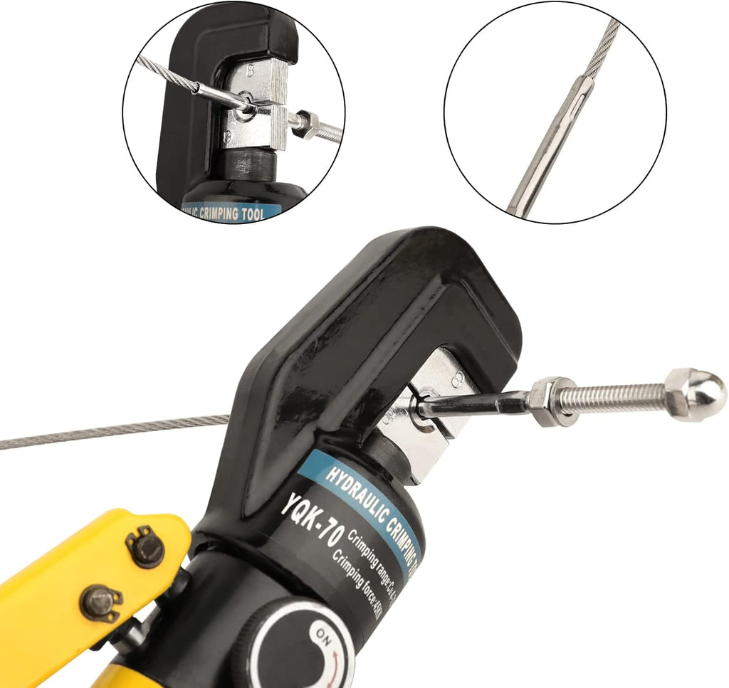 10 Ton Hydraulic Hand Crimper Tool for Stainless Steel Cable Railing Fittings Q774283