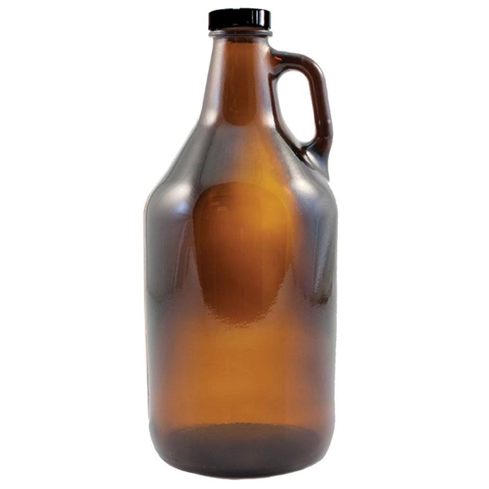 1/2 Gallon Amber Growlers Case of 6 with Polyseal Caps Q312