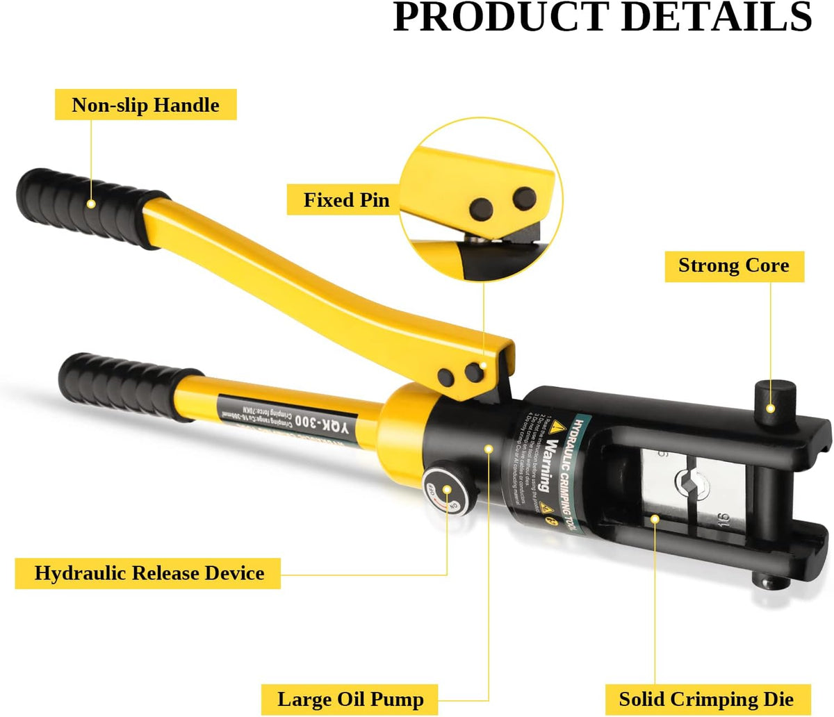 10 Ton Hydraulic Hand Crimper Tool for Stainless Steel Cable Railing Fittings Q774283