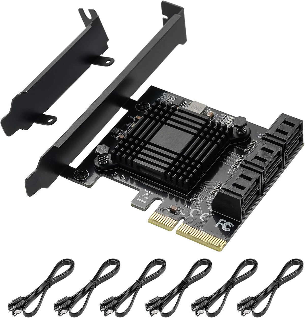 10 Port PCIe SATA 3.0 6 Gbps Controller Card with 10 SATA Cables Q54160