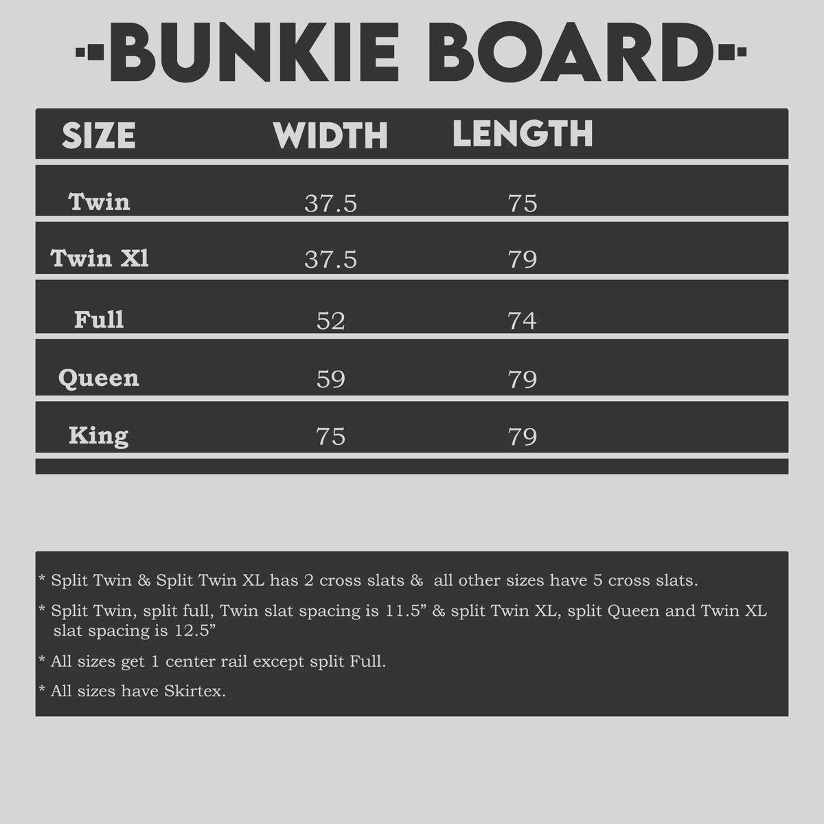 1.5 Split Wood Bunkie Board Slats Twin D856
