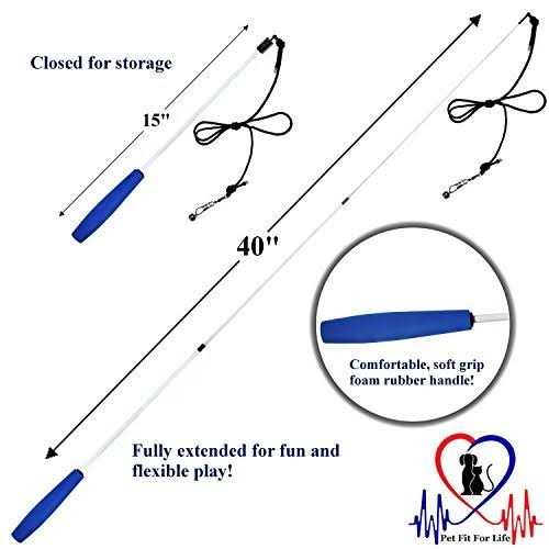 Retractable Interactive Cat Wand with Feathers P1305