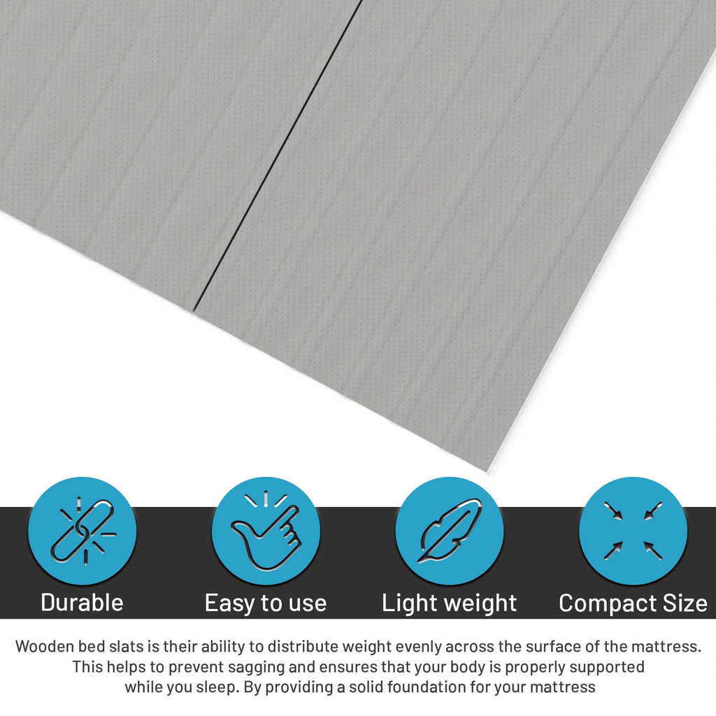 0.75” Vertical Mattress Support Wood Slats with Cover, Twin, Gray I295862
