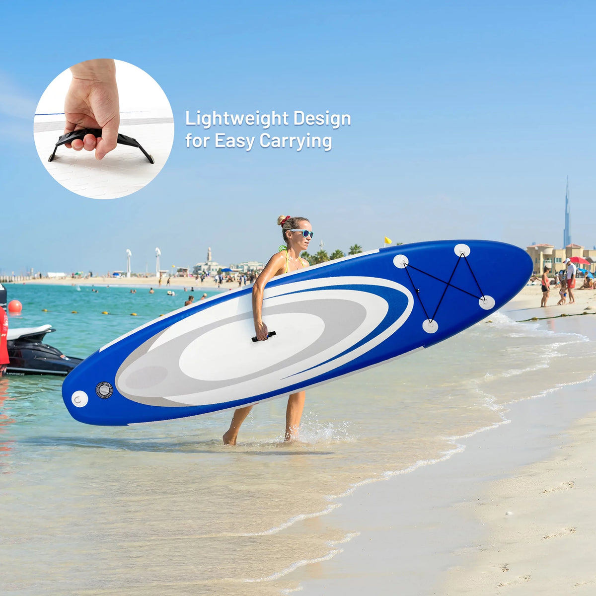 10' Inflatable Stand Up Paddle Board with Bag Paddle Pump J904158
